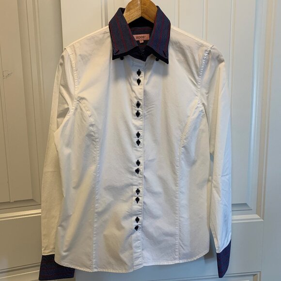 Hudson's Bay classic cotton v neck pull over sweater, EUC, long sleeve, Sz M, - Picture 11 of 16